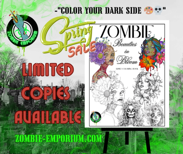 horror coloring book for adults zombie beauties