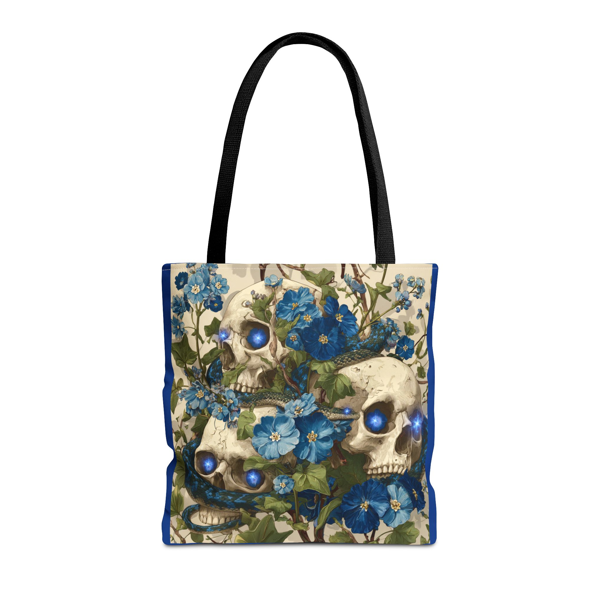Eerie Floral Skull Tote Bag, Unique Shopping Tote, Gothic Carryall, Halloween Gift, Boho Style Bag, Eco-Friendly Fashion - Image 9