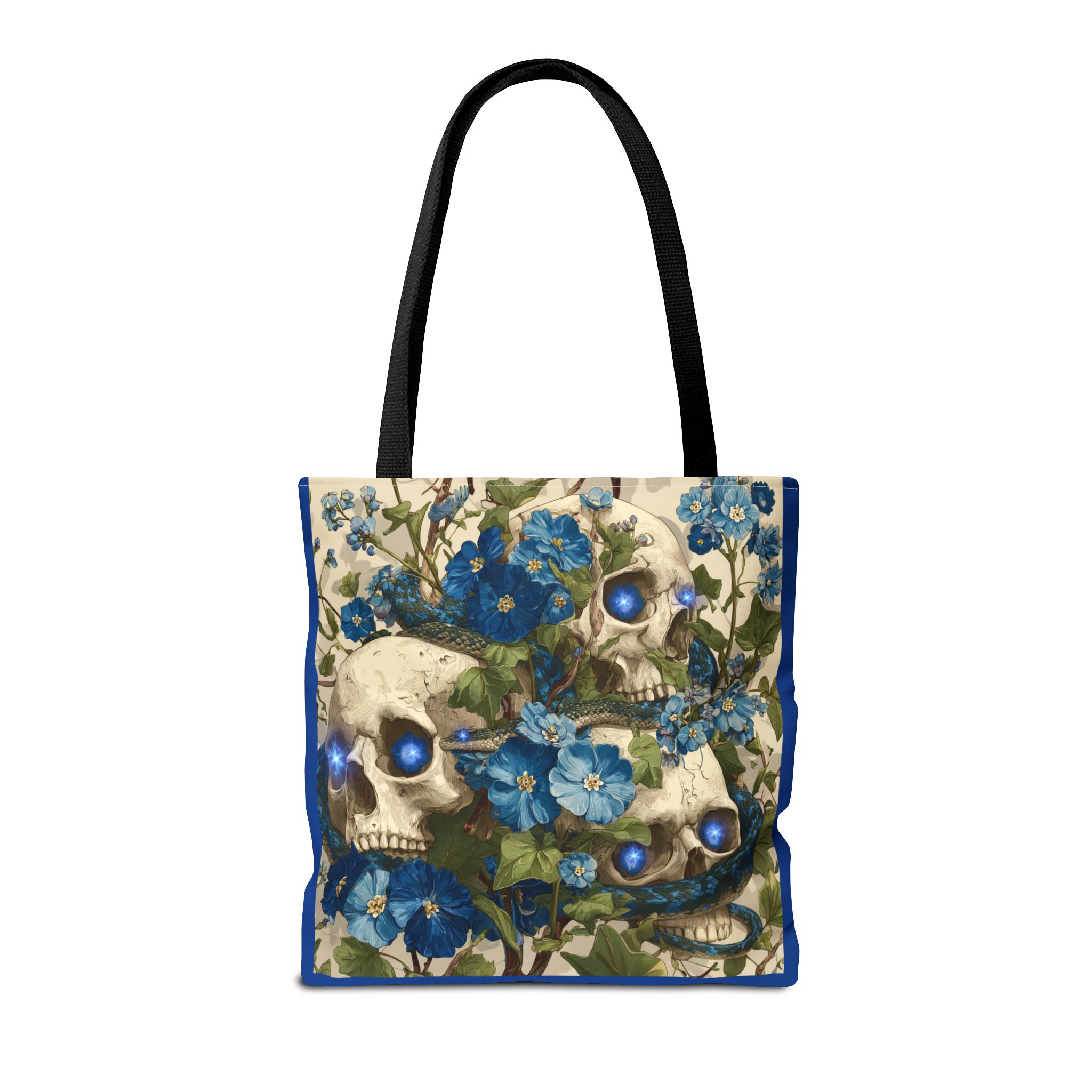 Eerie Floral Skull Tote Bag, Unique Shopping Tote, Gothic Carryall, Halloween Gift, Boho Style Bag, Eco-Friendly Fashion - Image 10