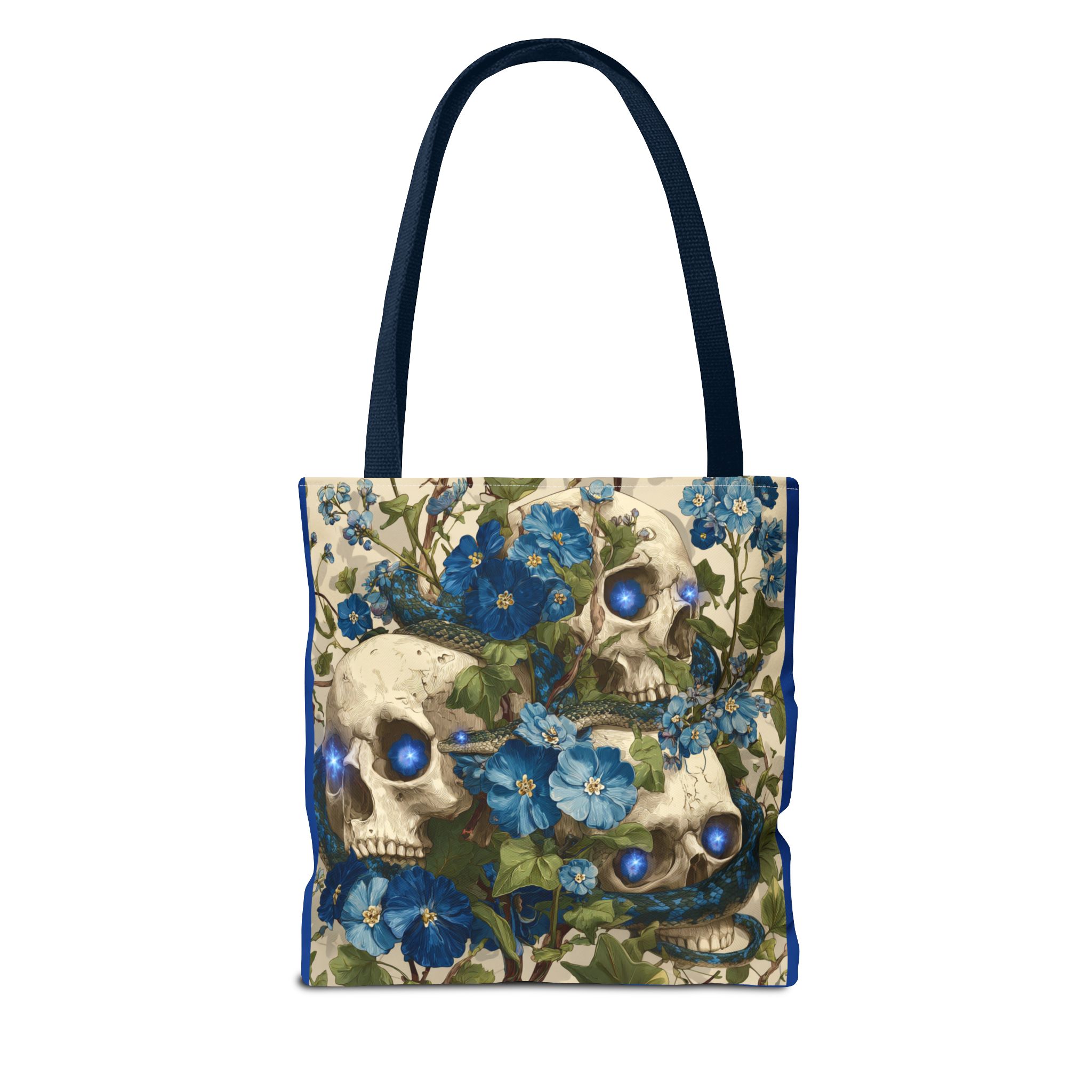 Eerie Floral Skull Tote Bag, Unique Shopping Tote, Gothic Carryall, Halloween Gift, Boho Style Bag, Eco-Friendly Fashion - Image 6
