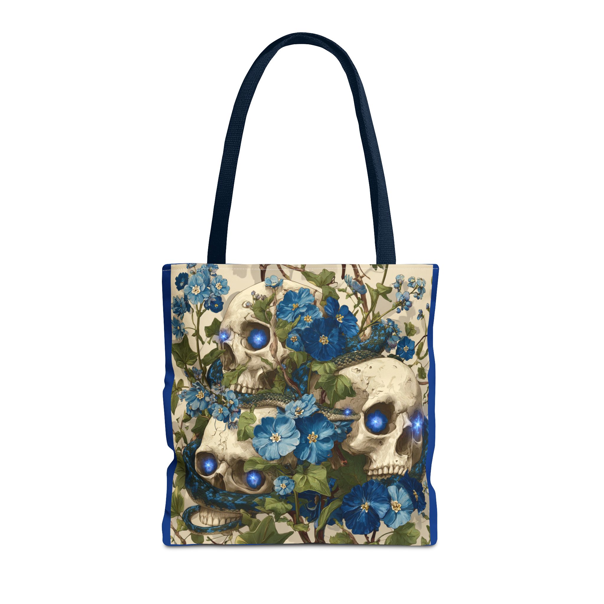 Eerie Floral Skull Tote Bag, Unique Shopping Tote, Gothic Carryall, Halloween Gift, Boho Style Bag, Eco-Friendly Fashion - Image 17