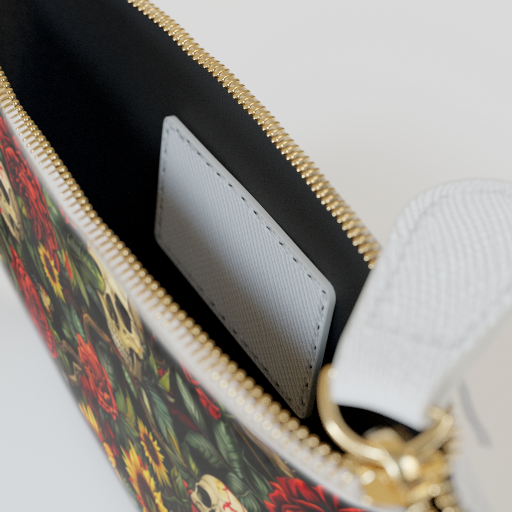 Gothic Floral Skull Mini Clutch Bag, Perfect for Festivals, Nights Out, Concerts, Gifts for Her, Accessory for Every Occasion - Image 3