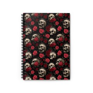 Gothic Floral Spiral Notebook - Ruled Lines, Journal for Artists, Sketchbook, Gift for Halloween, Dark Aesthetic Notepad, Vintage [...]