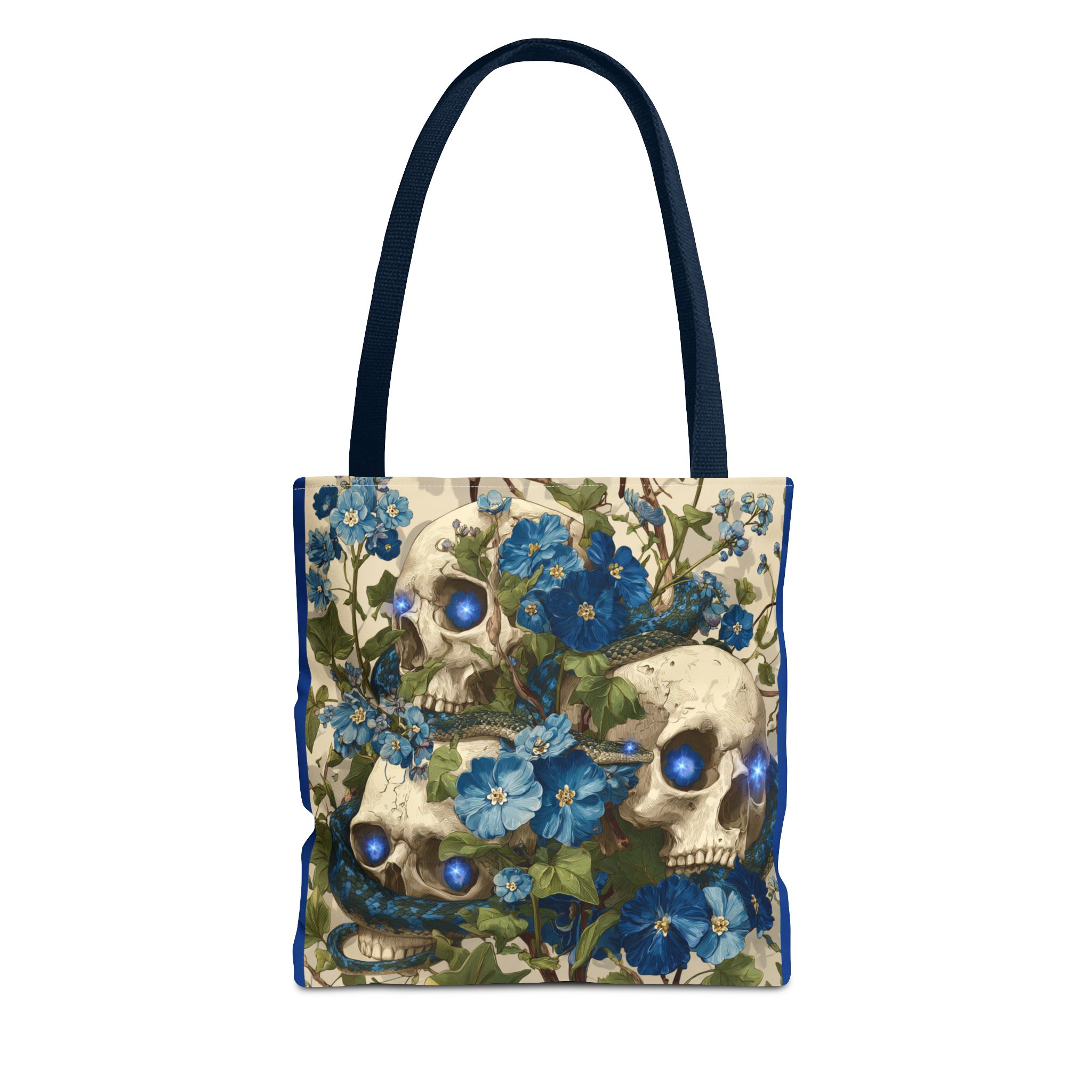 Eerie Floral Skull Tote Bag, Unique Shopping Tote, Gothic Carryall, Halloween Gift, Boho Style Bag, Eco-Friendly Fashion - Image 5