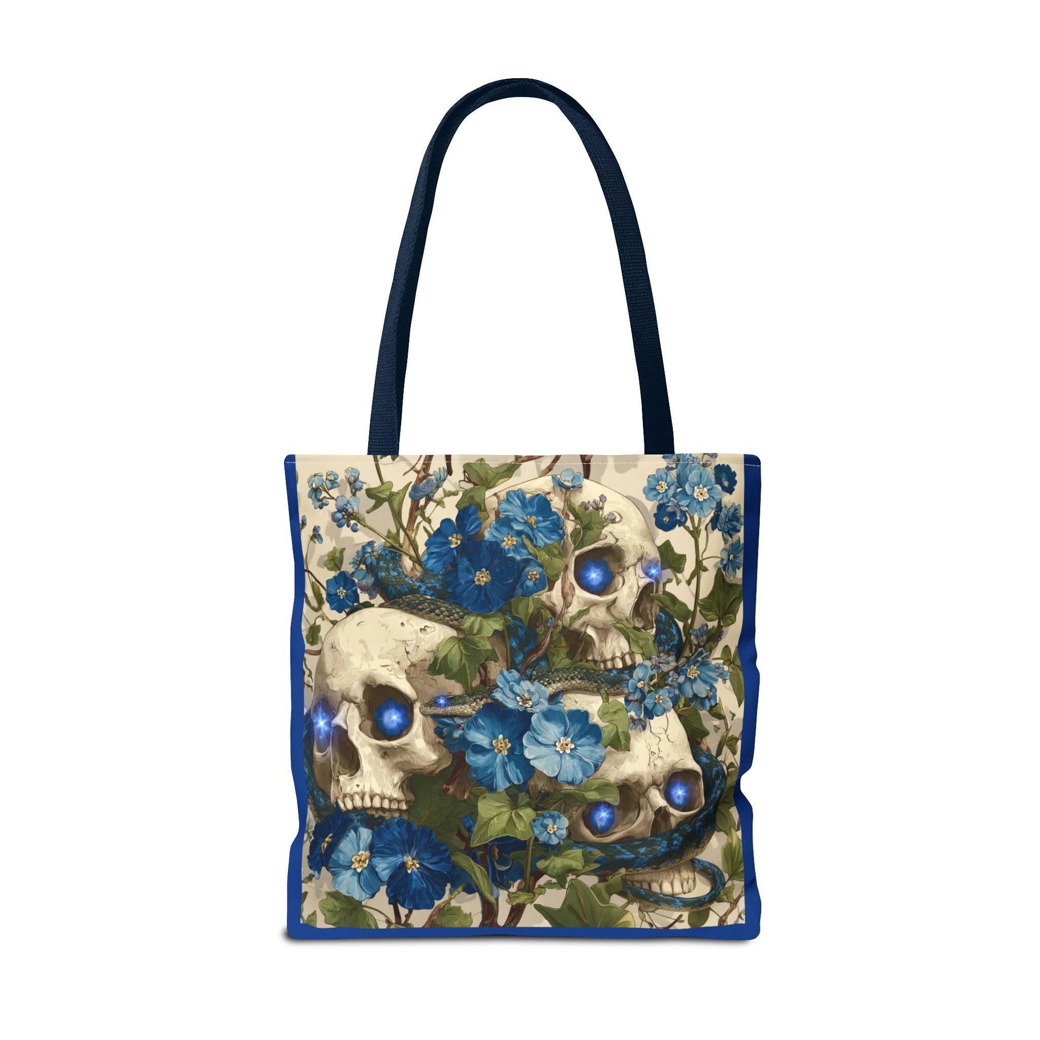 Eerie Floral Skull Tote Bag, Unique Shopping Tote, Gothic Carryall, Halloween Gift, Boho Style Bag, Eco-Friendly Fashion - Image 22