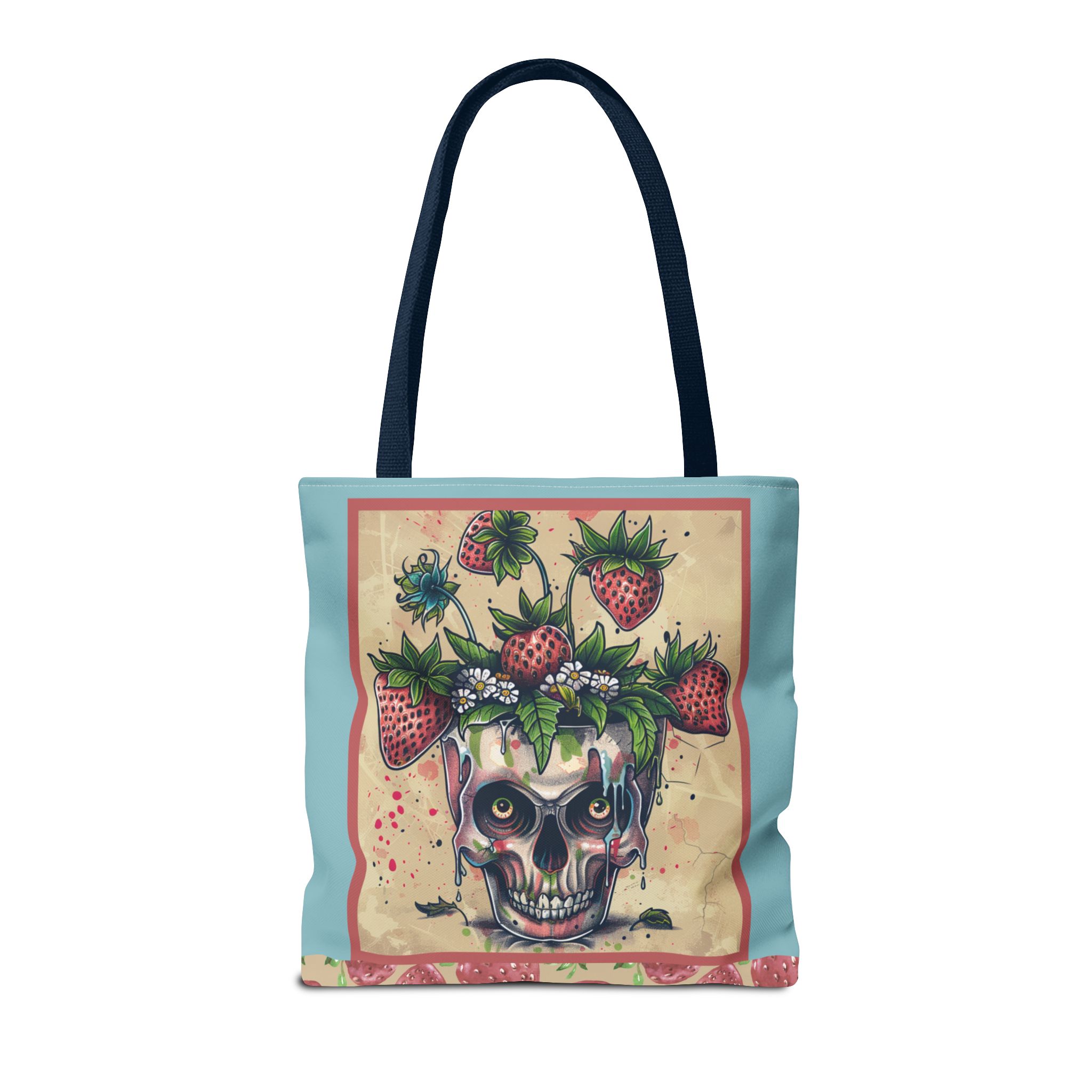 Strawberry Skull Tote Bag, Casual Carryall, Unique Gift for Art Lovers, Fashion Accessories, Eco-Friendly Shopping Bag - Image 42