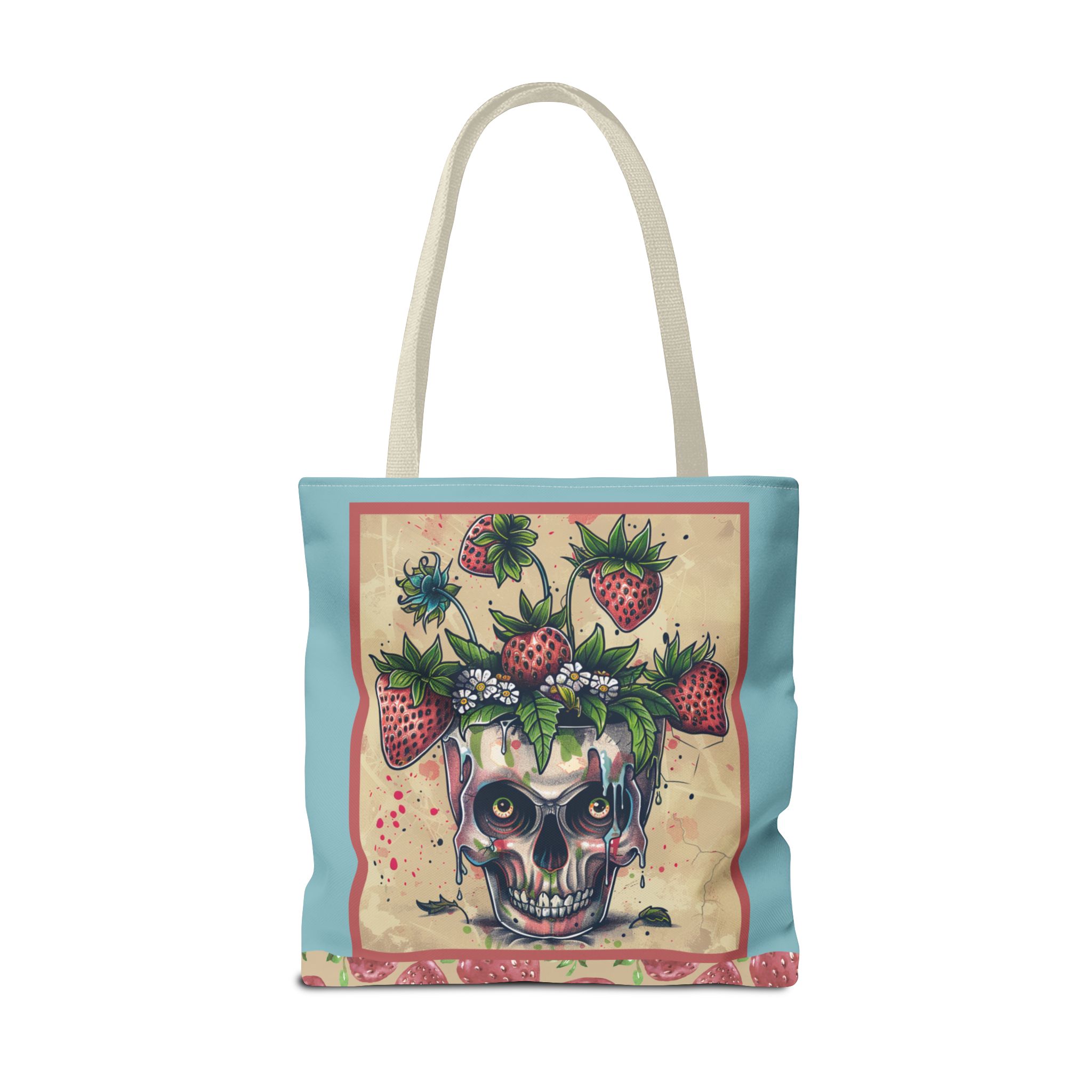 Strawberry Skull Tote Bag, Casual Carryall, Unique Gift for Art Lovers, Fashion Accessories, Eco-Friendly Shopping Bag - Image 38