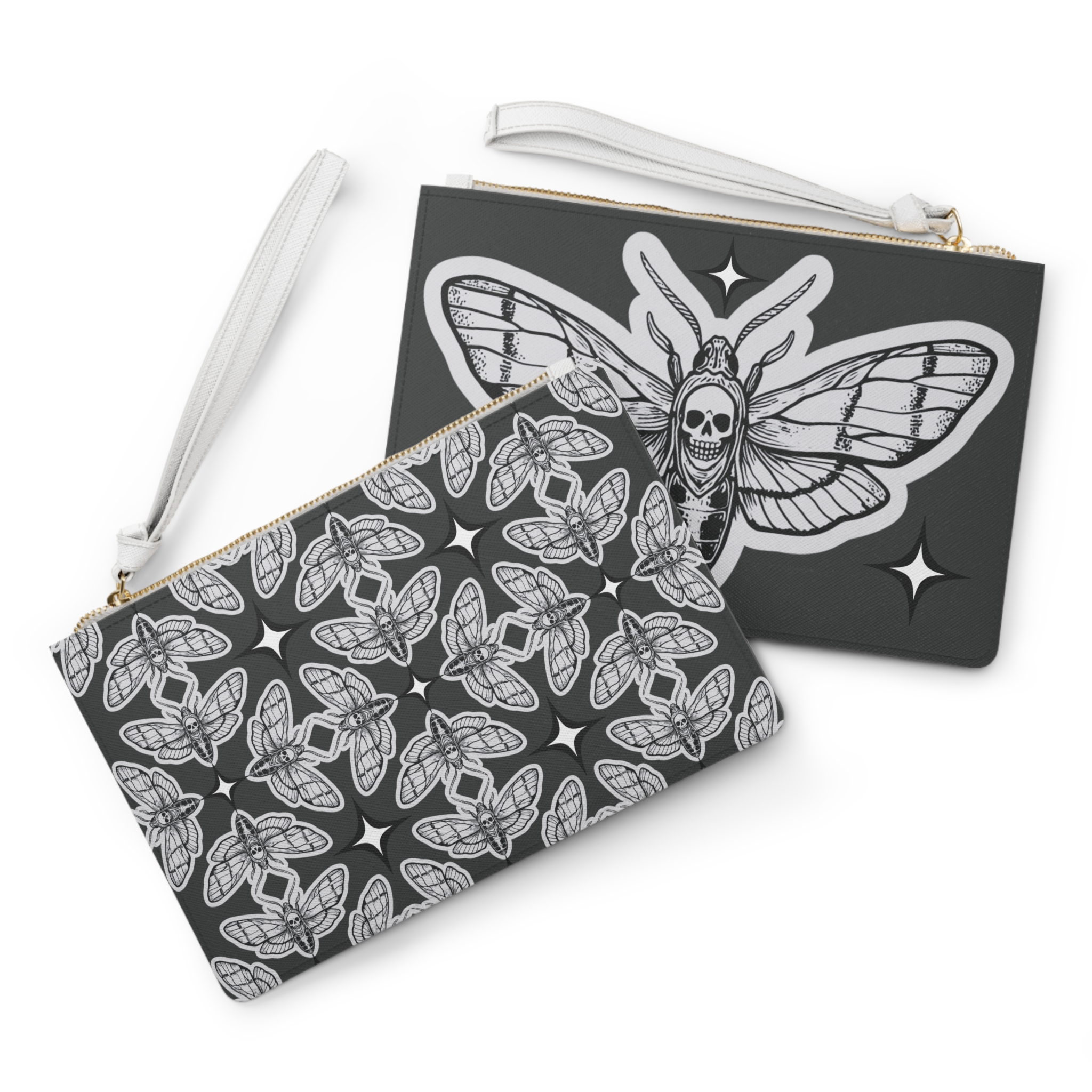 Gothic Death Moth Black Onyx Clutch Bag - Elegant Dark Goth Design, Perfect for Halloween, Gifts for Horror Lovers, Fashion Accessory, Onyx Clutch