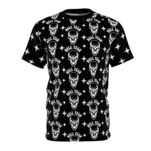 HELL YEAH Skull Monochrome AOP Unisex Tee – All-Over Print Gothic Streetwear Shirt (Black & White) - Zombie Emporium