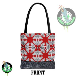 Deaths Head Moth Real Red Gothic Tote Bag – Eco-Friendly Stylish Carryall | Goth Aesthetic Reusable Shopping Tote - Zombie Emporium