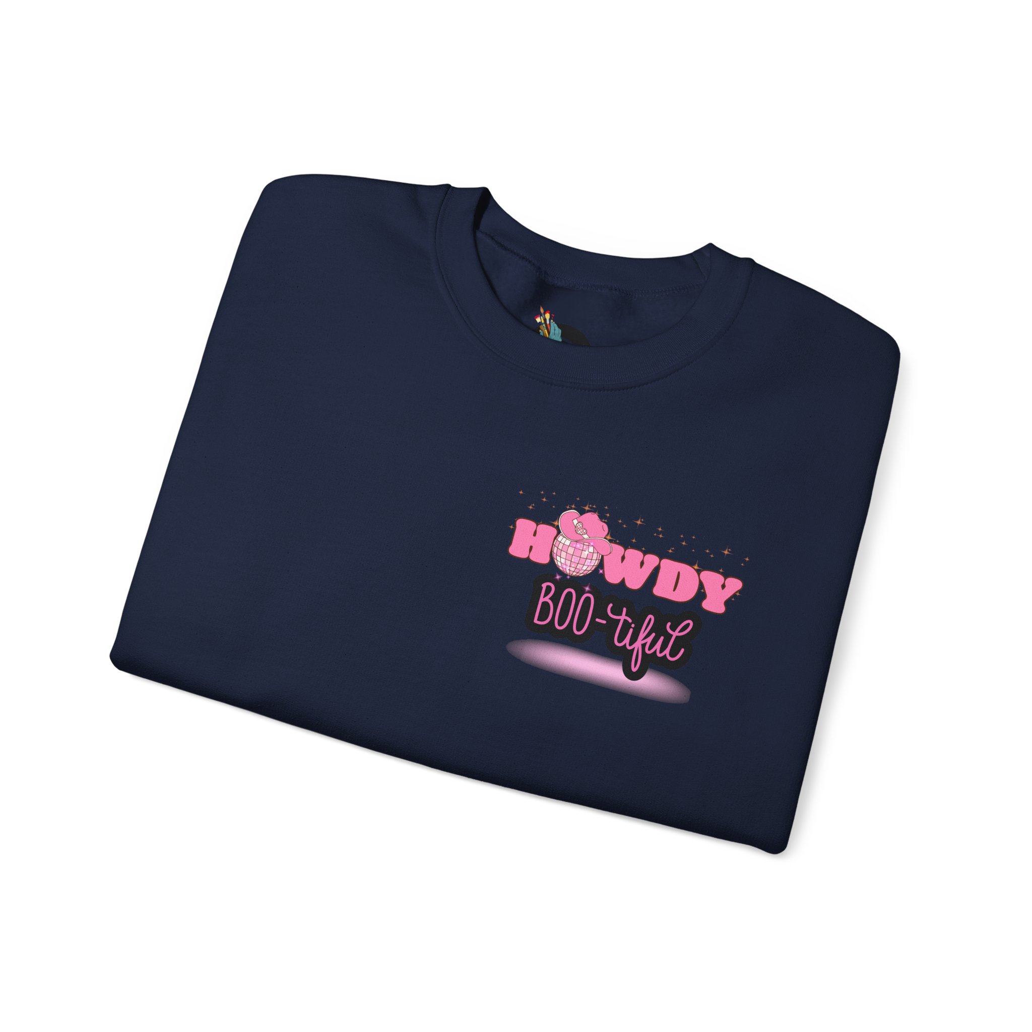 Howdy Boo-tiful Adult Halloween Sweatshirt – Unisex Crewneck with Back Graphic | Zombie Emporium - Image 39