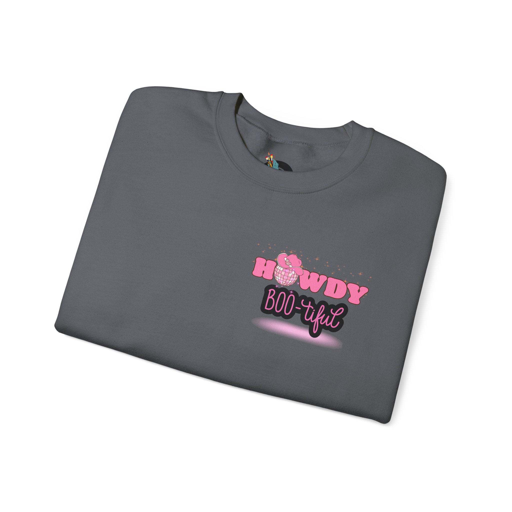 Howdy Boo-tiful Adult Halloween Sweatshirt – Unisex Crewneck with Back Graphic | Zombie Emporium - Image 33