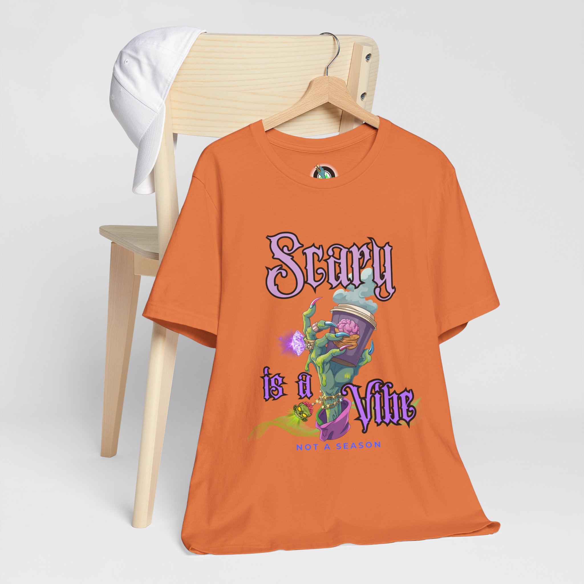Scary is a Vibe Tee – Bougie Zombie Hand Coffee Design | Bella Canvas 3001 | Zombie Emporium - Image 9