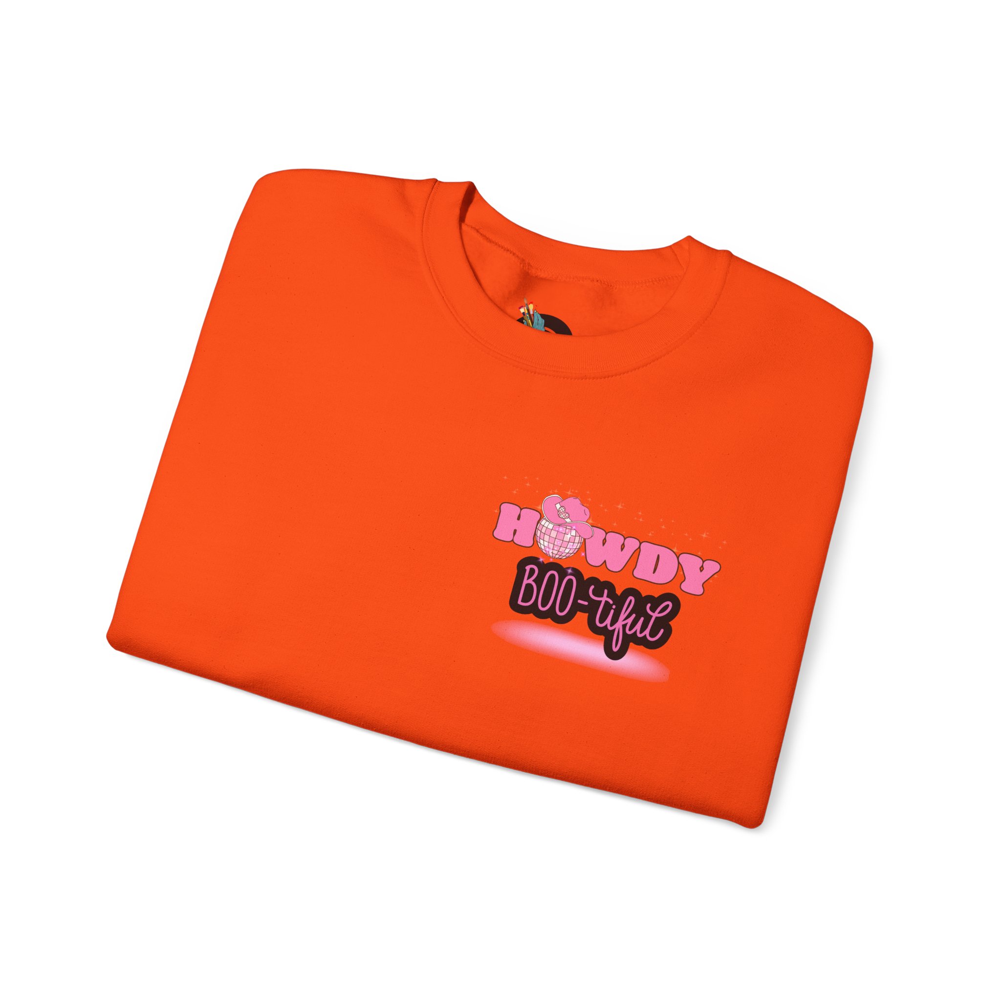 Howdy Boo-tiful Adult Halloween Sweatshirt – Unisex Crewneck with Back Graphic | Zombie Emporium - Image 15