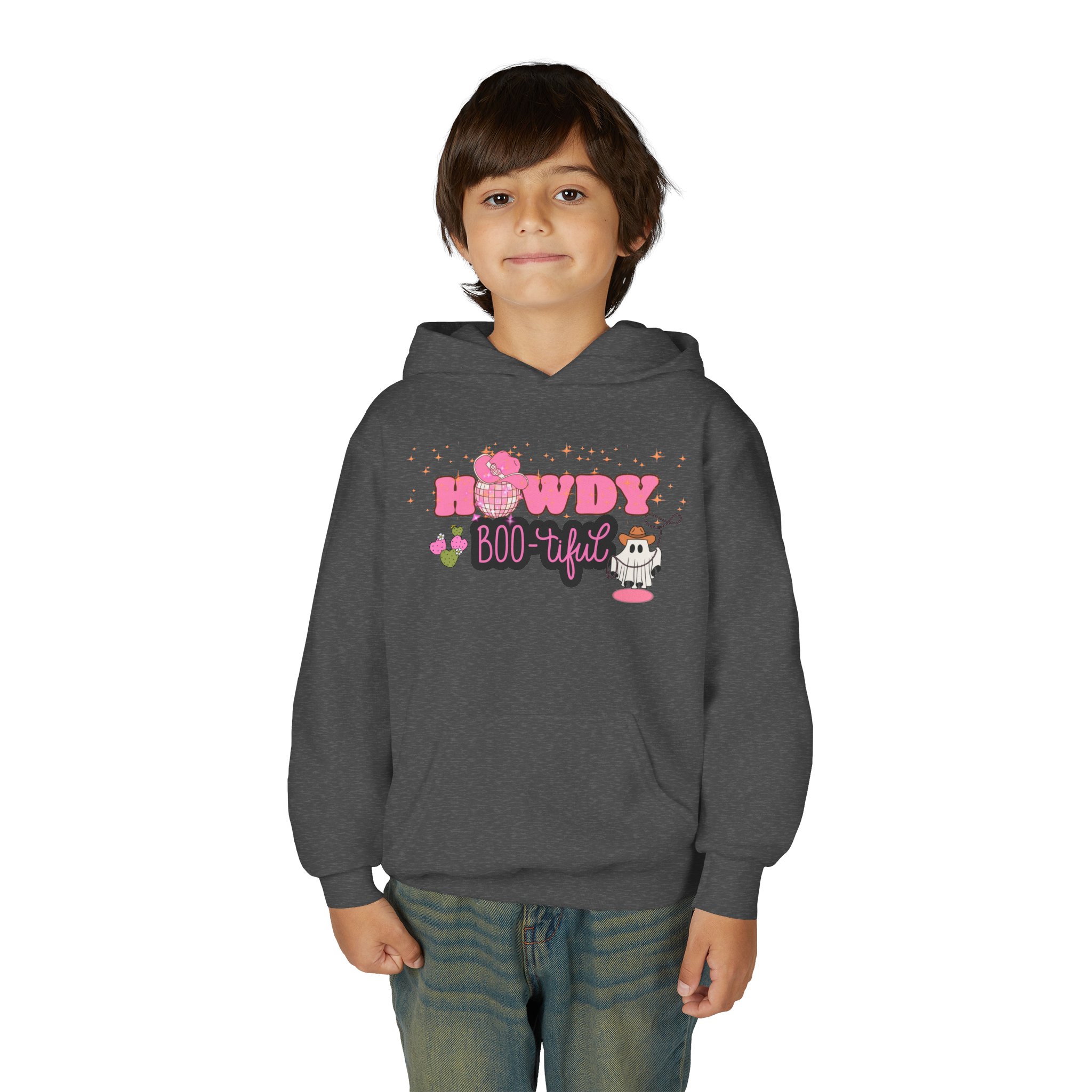 Howdy BOO-tiful Kids Hoodie – Cute Cowboy and Cowgirl Ghost Sweatshirt | Zombie Emporium - Image 39