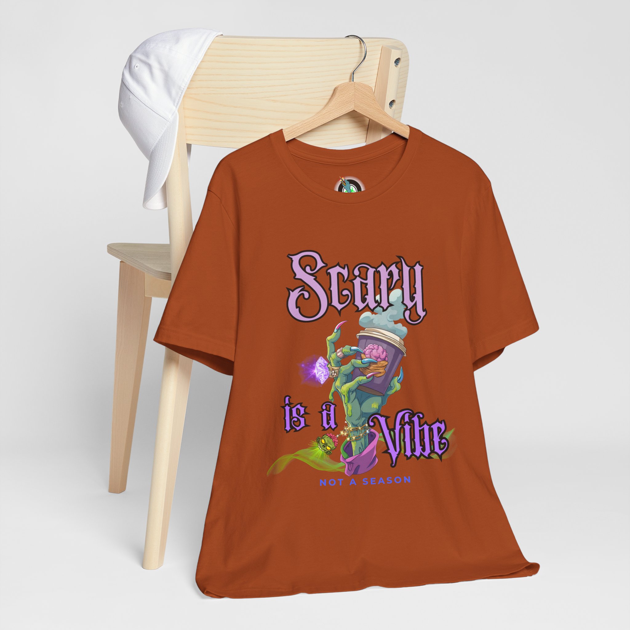 Scary is a Vibe Tee – Bougie Zombie Hand Coffee Design | Bella Canvas 3001 | Zombie Emporium - Image 15