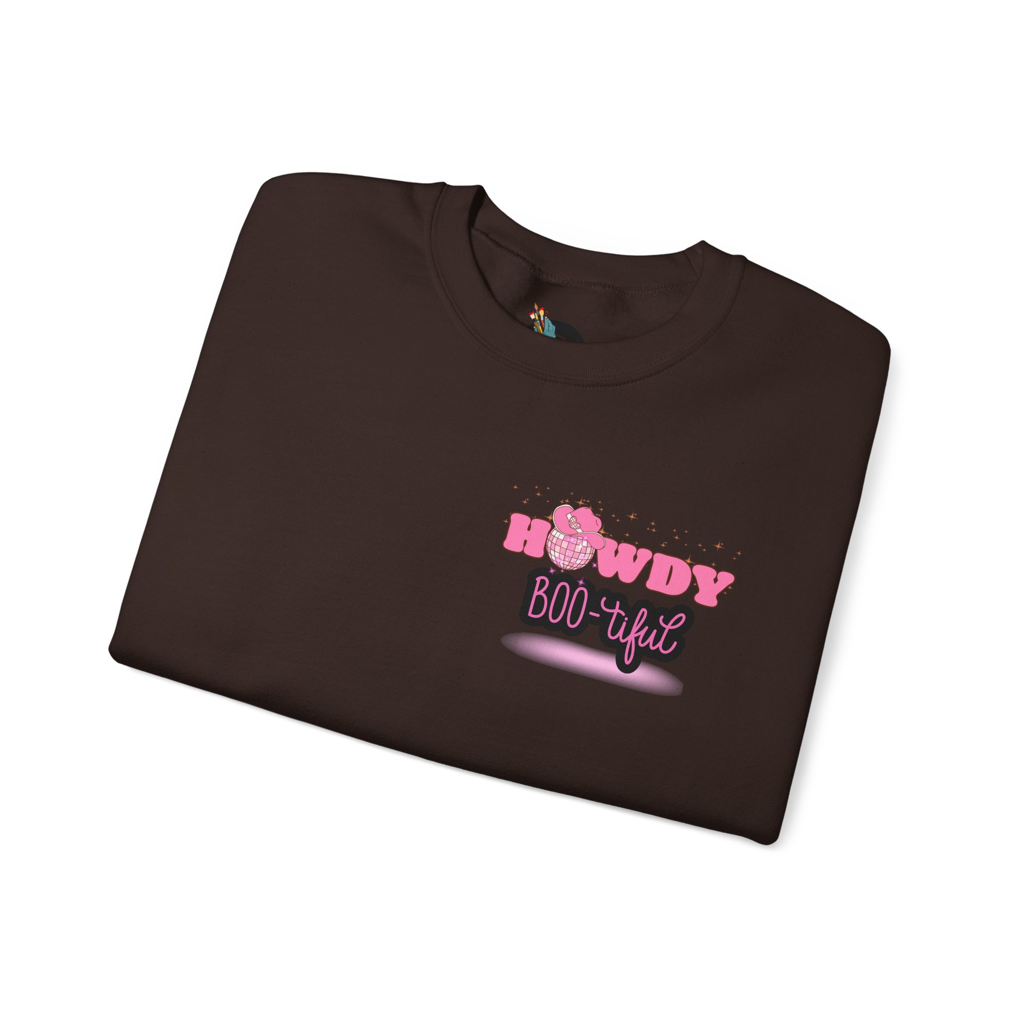 Howdy Boo-tiful Adult Halloween Sweatshirt – Unisex Crewneck with Back Graphic | Zombie Emporium - Image 21