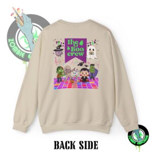 The Boo Crew Adult Halloween Sweatshirt – Unisex Crewneck with Back Graphic | Zombie Emporium