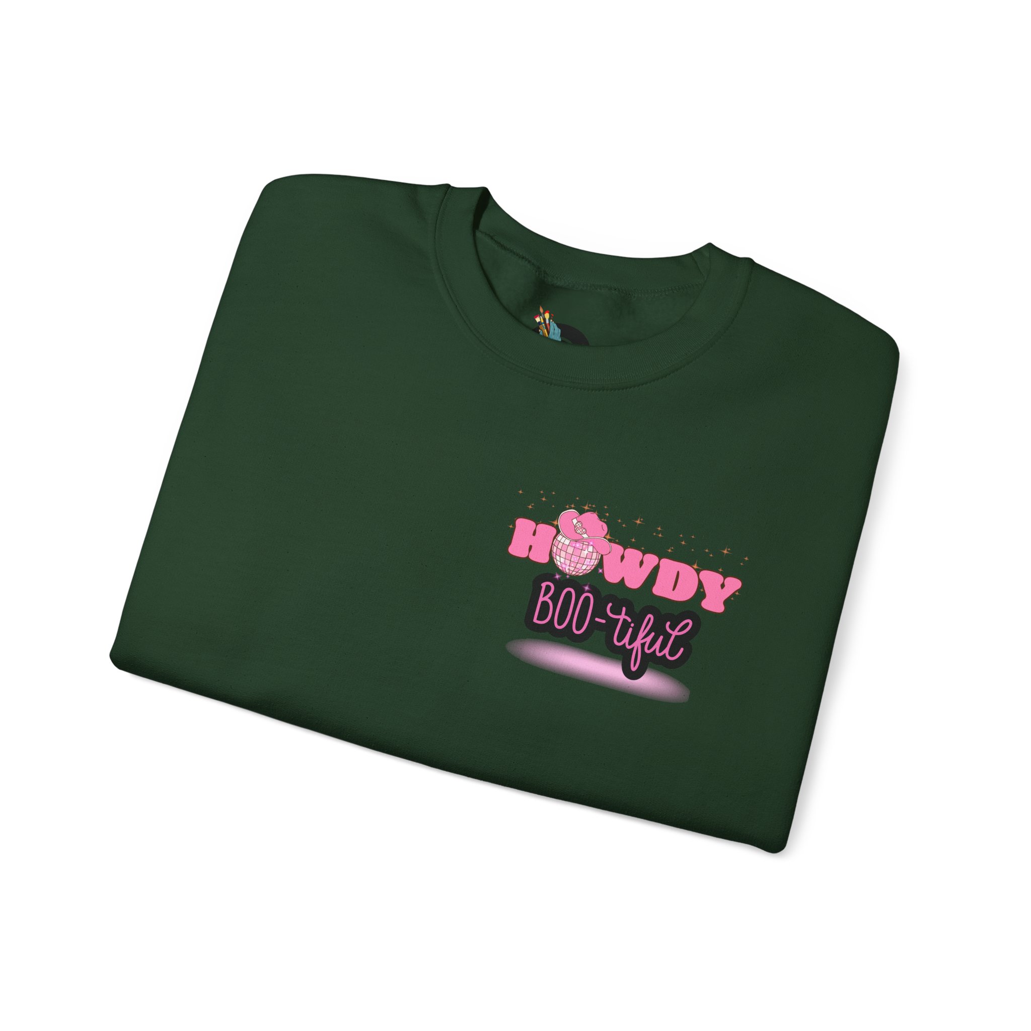 Howdy Boo-tiful Adult Halloween Sweatshirt – Unisex Crewneck with Back Graphic | Zombie Emporium - Image 27