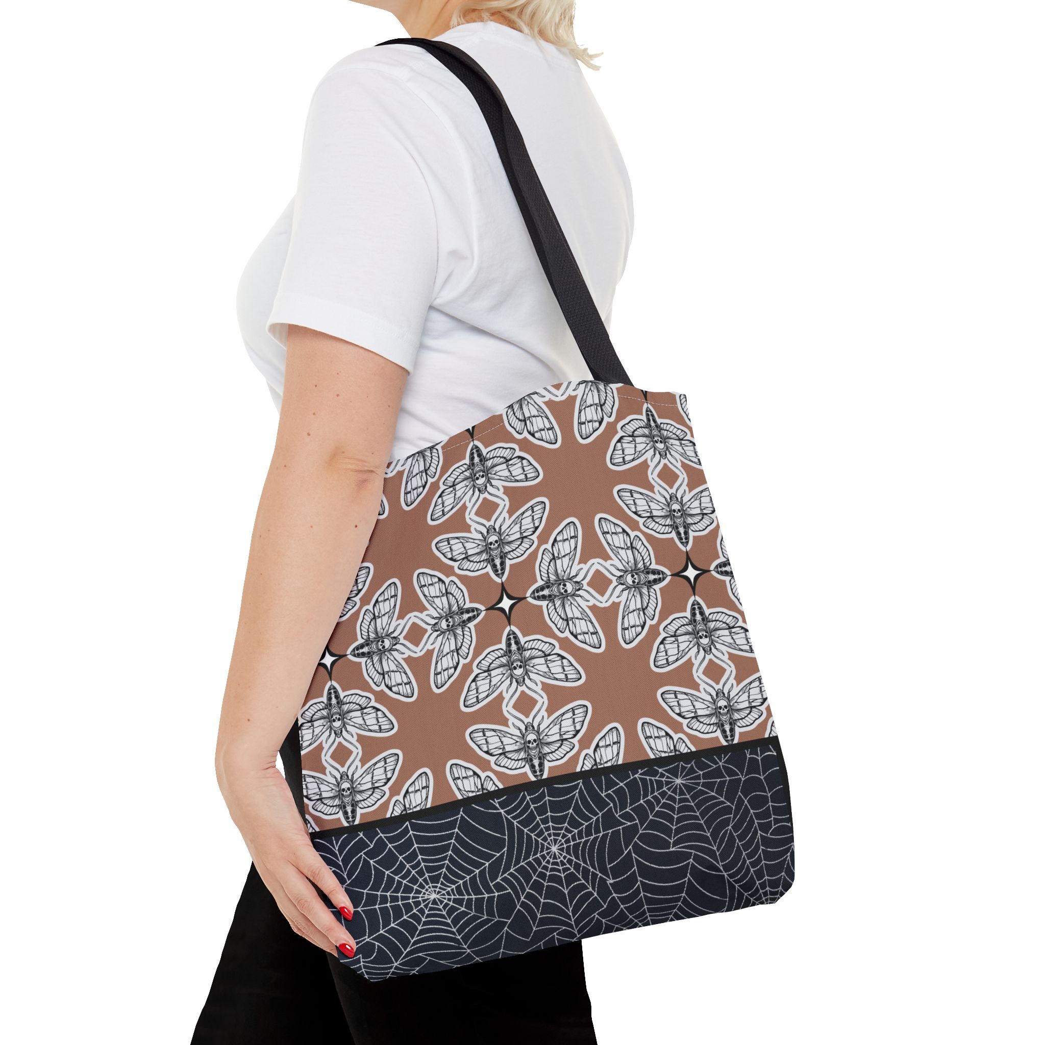 Deaths Moth Mocha Mousse Tote Bag: Gothic Stylish Carryall for Everyday Use, Eco-Friendly Shopping, Goth Vibes, Gift for Her, Festival Essentials - Image 10