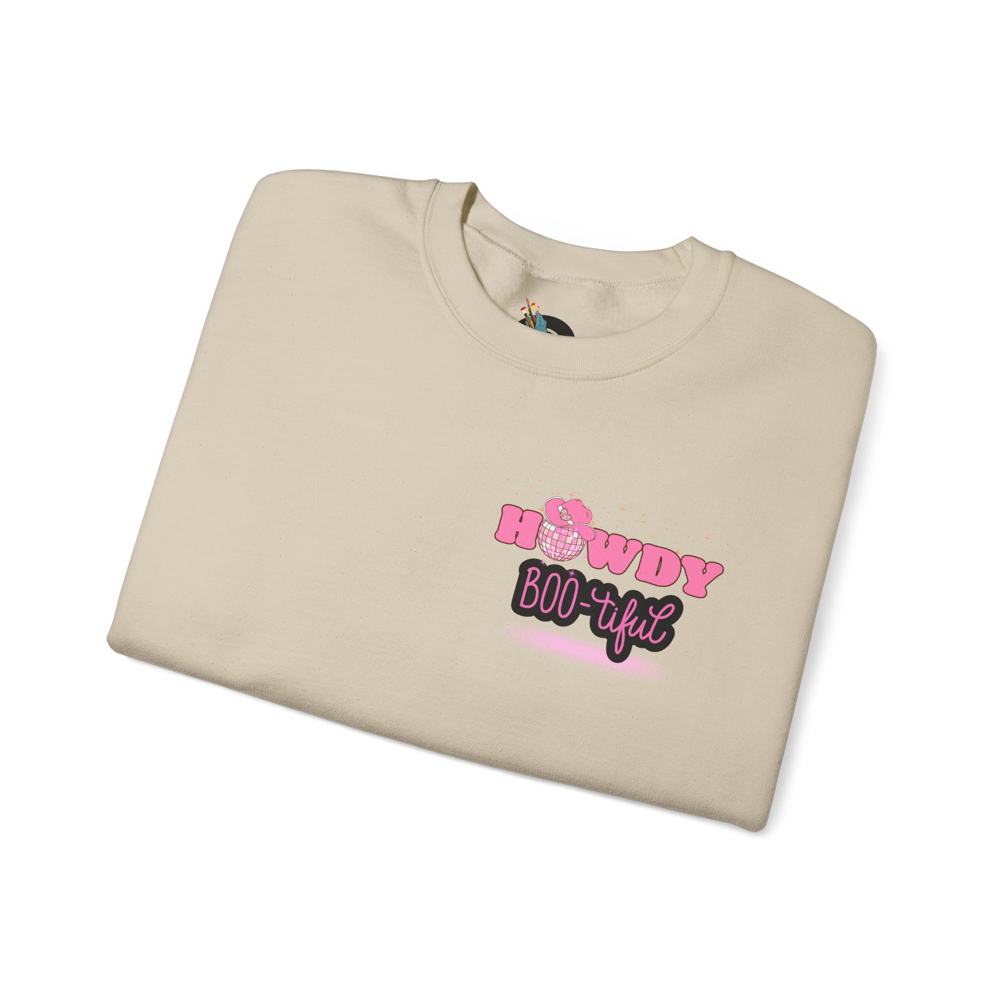 Howdy Boo-tiful Adult Halloween Sweatshirt – Unisex Crewneck with Back Graphic | Zombie Emporium - Image 9