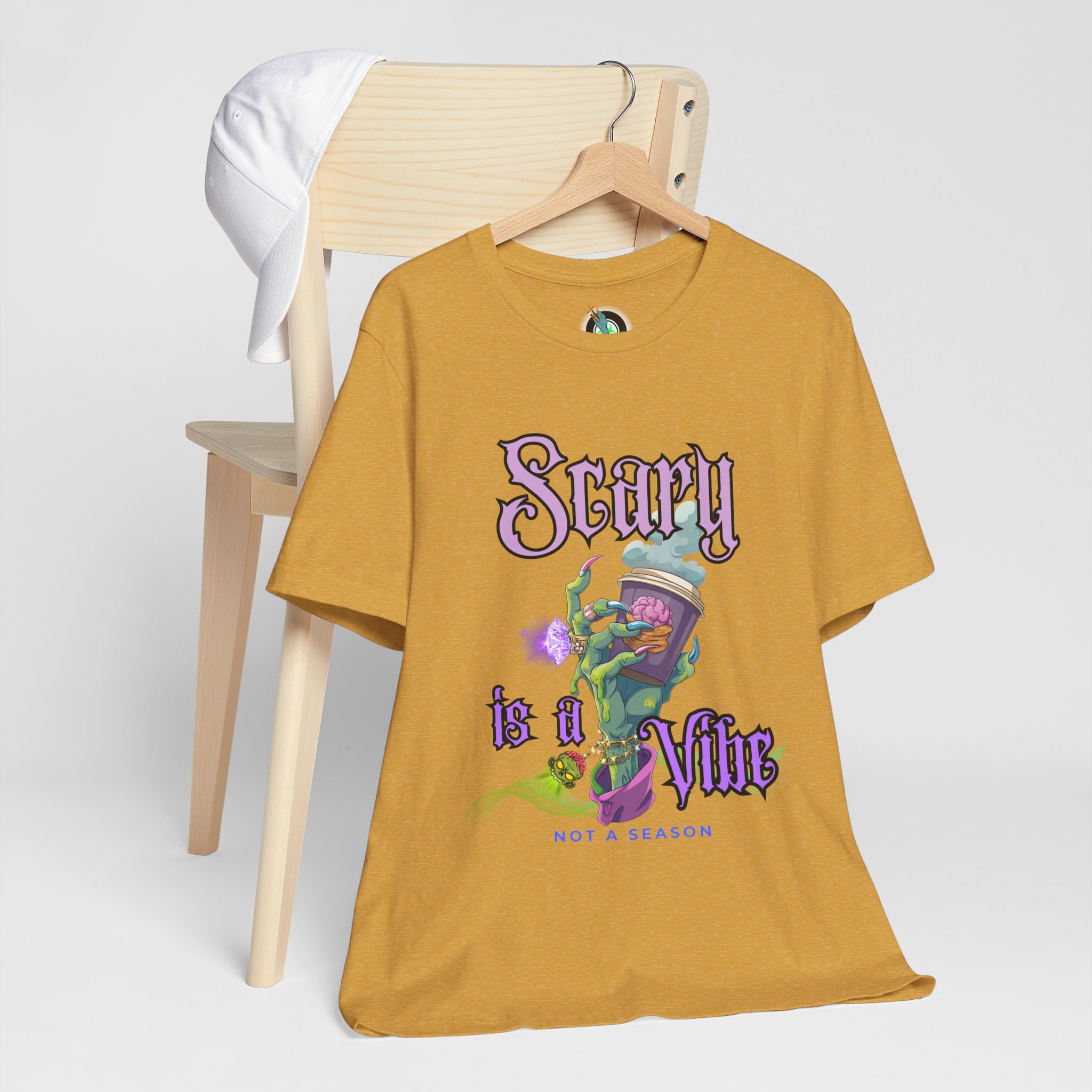 Scary is a Vibe Tee – Bougie Zombie Hand Coffee Design | Bella Canvas 3001 | Zombie Emporium - Image 12