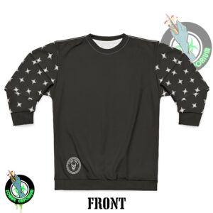 HELL YEAH Skull Circle Stars Monochrome Sweatshirt – Black & White Gothic Streetwear | Zombie Emporium