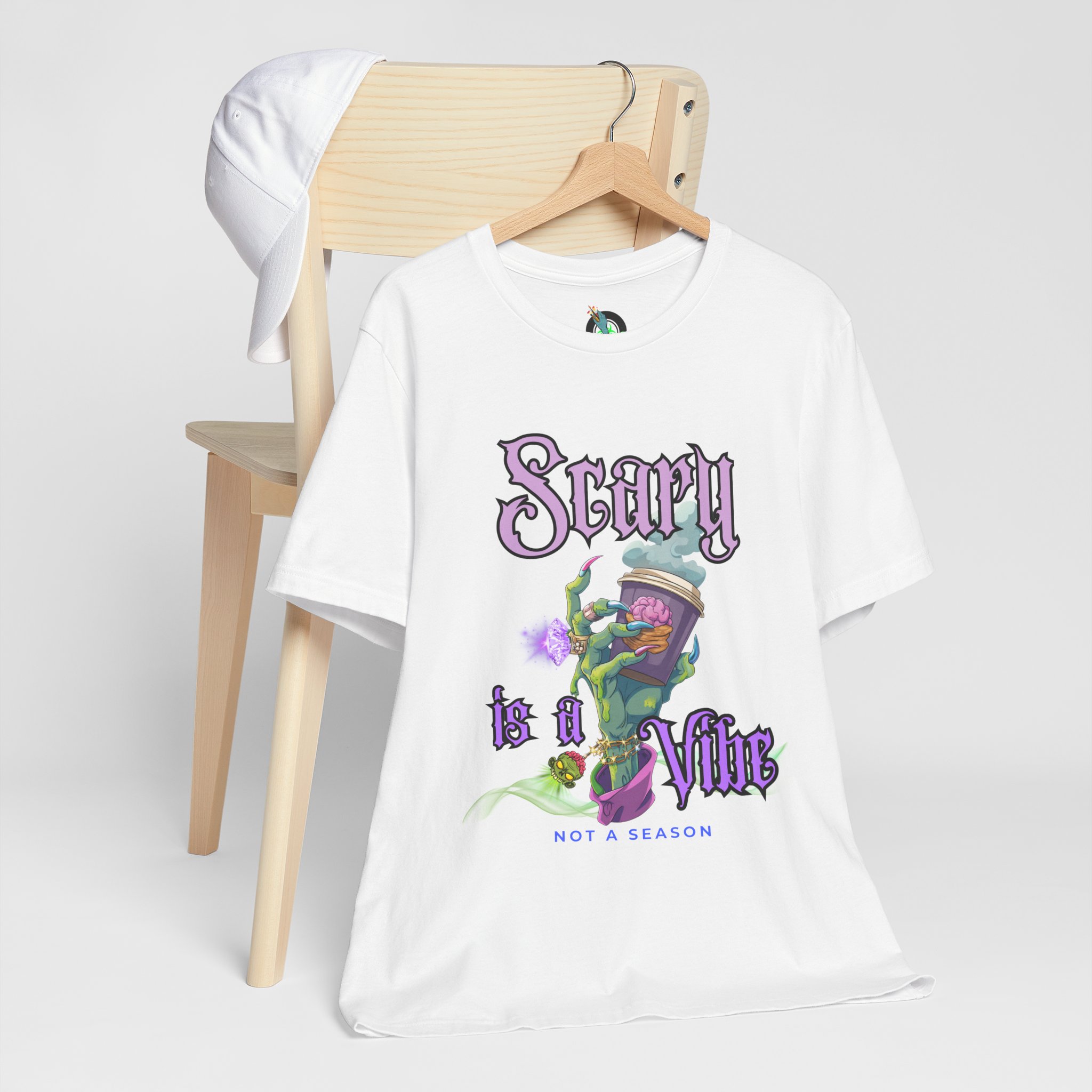 Scary is a Vibe Tee – Bougie Zombie Hand Coffee Design | Bella Canvas 3001 | Zombie Emporium - Image 6