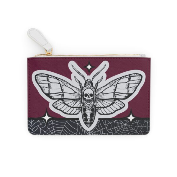 Death Moth Maroon Gothic Mini Clutch Bag – Dark Elegant Compact Accessory