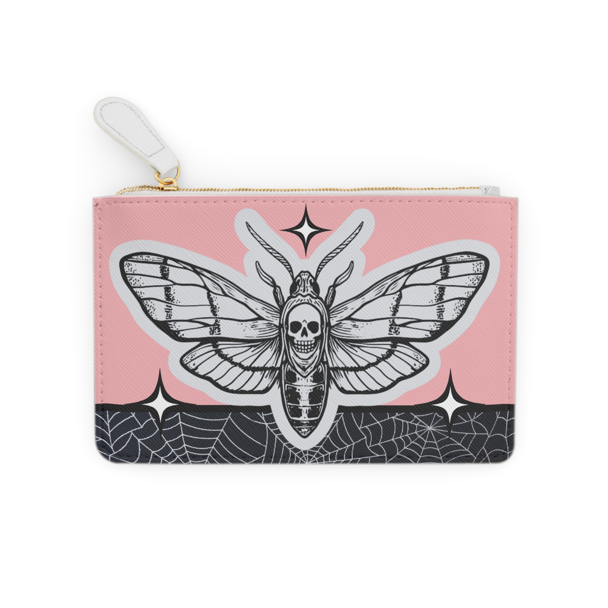 👜 Ballerina Pink Death Moth Gothic Mini Clutch Bag – Elegant Dark Aesthetic Accessory
