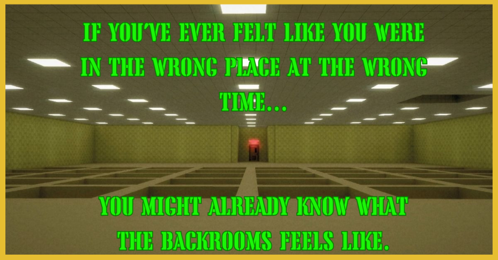 The Backrooms movie yellow hallway liminal space
